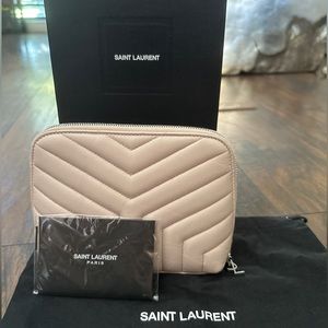 New: Saint Laurent Loulou Cosmetic Pouch - Beige